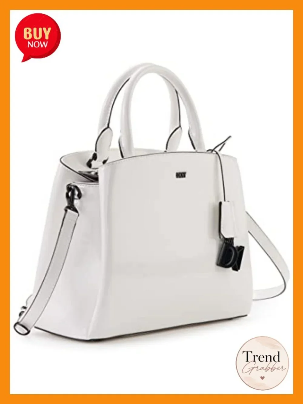 DKNY Paige Medium Satchel with Adjustable Strap - Faux Leather